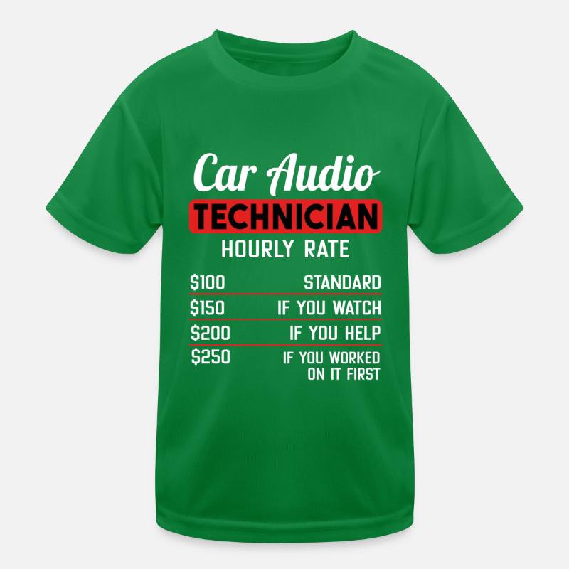 Car Audio Techniker Stundensatz Kinder Funktions-T-Shirt