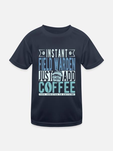 Gardien de terrain instantané Il suffit d’ajouter du café - T-shirt sport Enfant - bleu marine - Devant