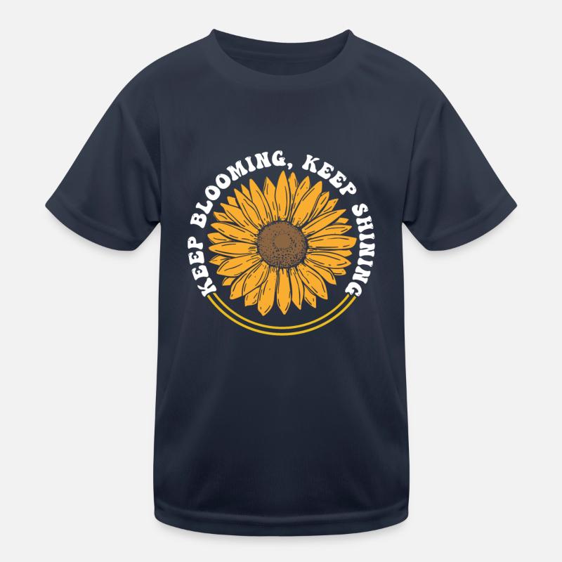 Keep Blooming Keep Shining Sonnenblume Kinder Funktions-T-Shirt