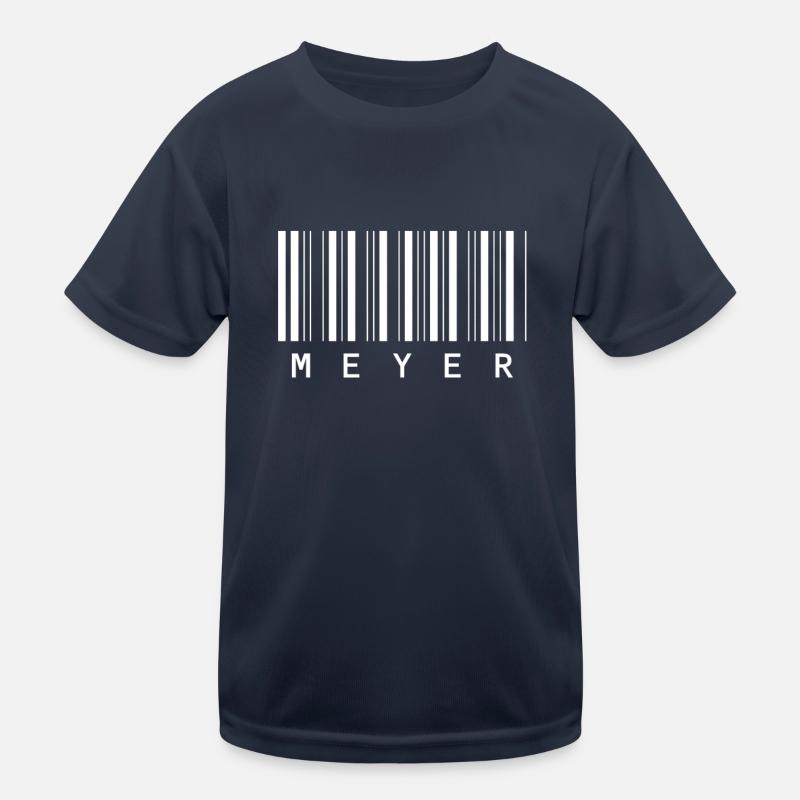 Meyer Barcode Nom de famille Code à barres Cadeau T-shirt sport Enfant