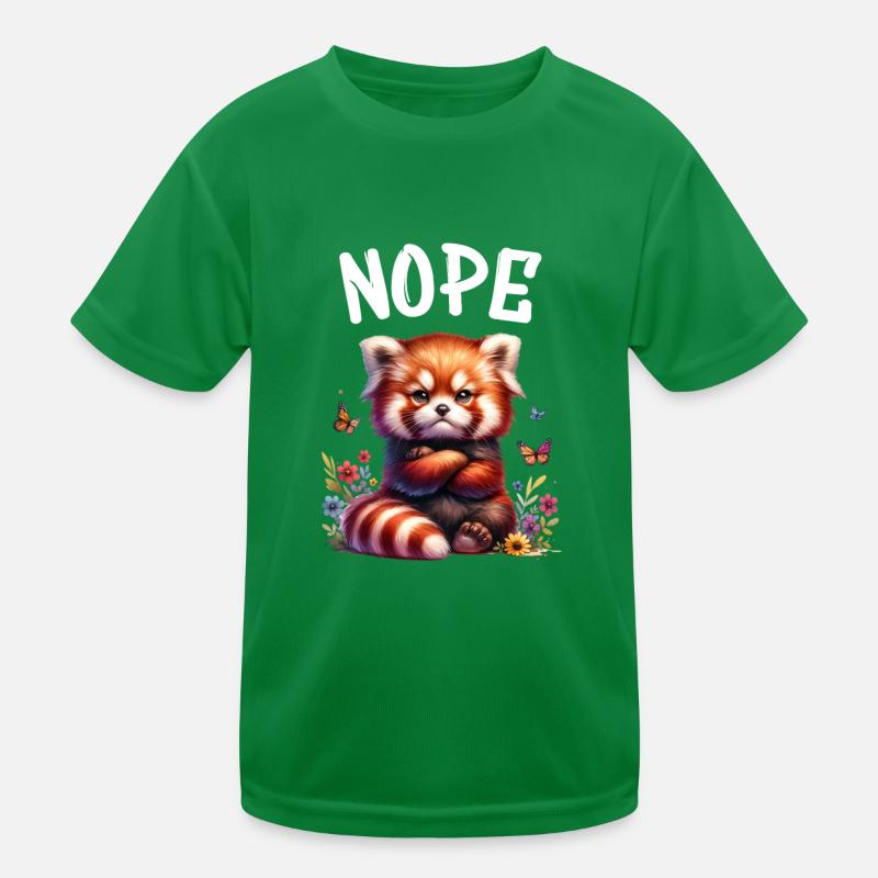 Red Panda Funny Saying Nope Fire Fox Kids Functional T-Shirt
