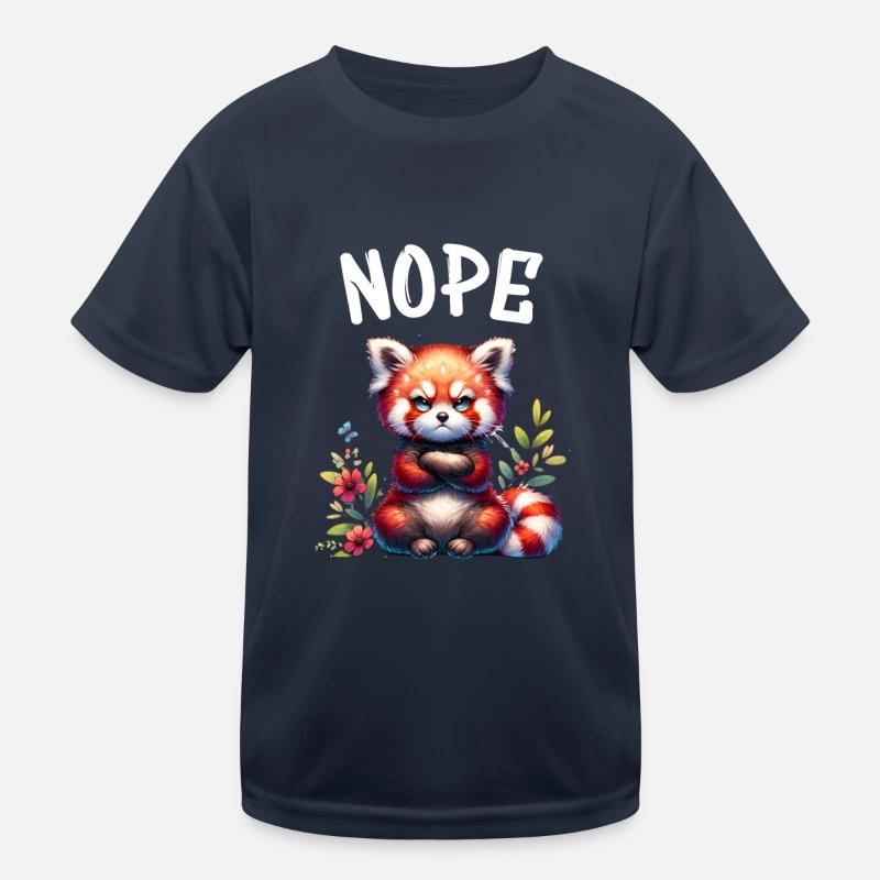 Red Panda Funny Saying Nope Fire Fox Kids Functional T-Shirt
