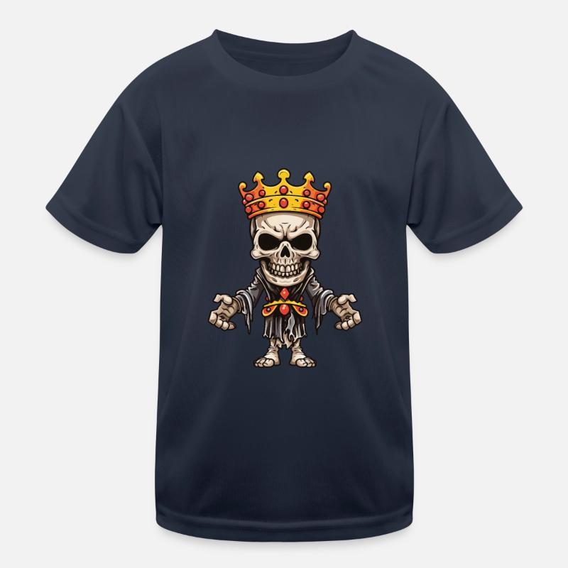 König Krone Skelett Kinder Funktions-T-Shirt