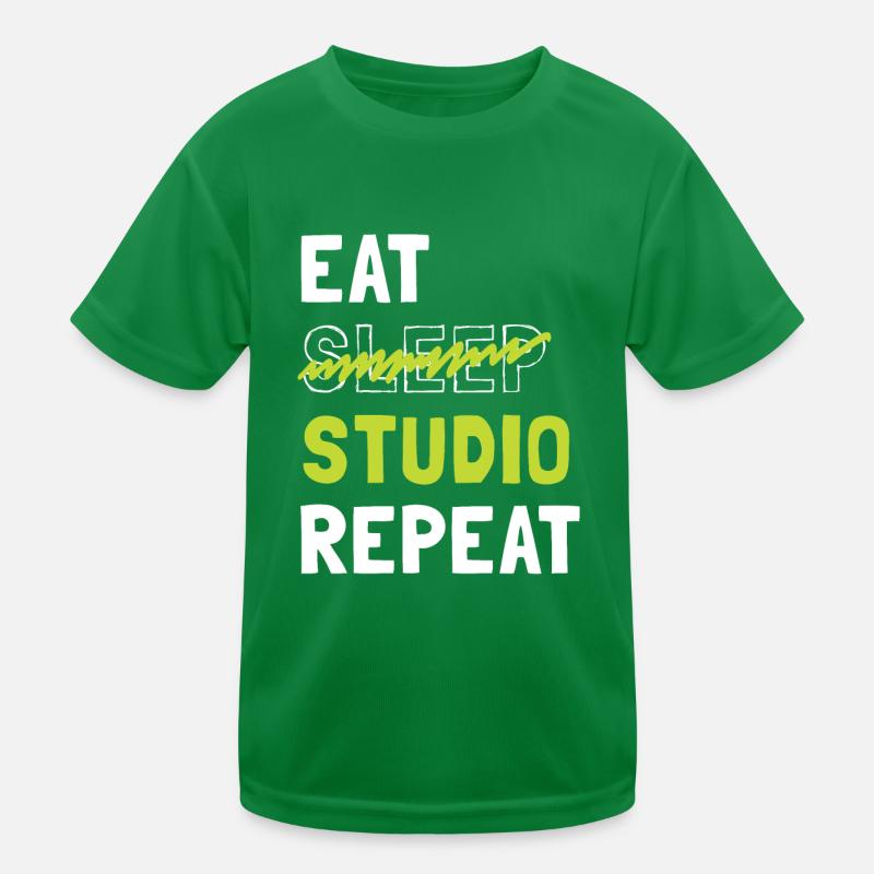 Eat Sleep Studio Repeat Kinder Funktions-T-Shirt