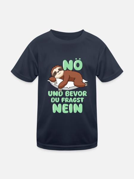 Nö Und Bevor Du Fragst Nein - Kinder Funktions-T-Shirt - Navy - Vorne