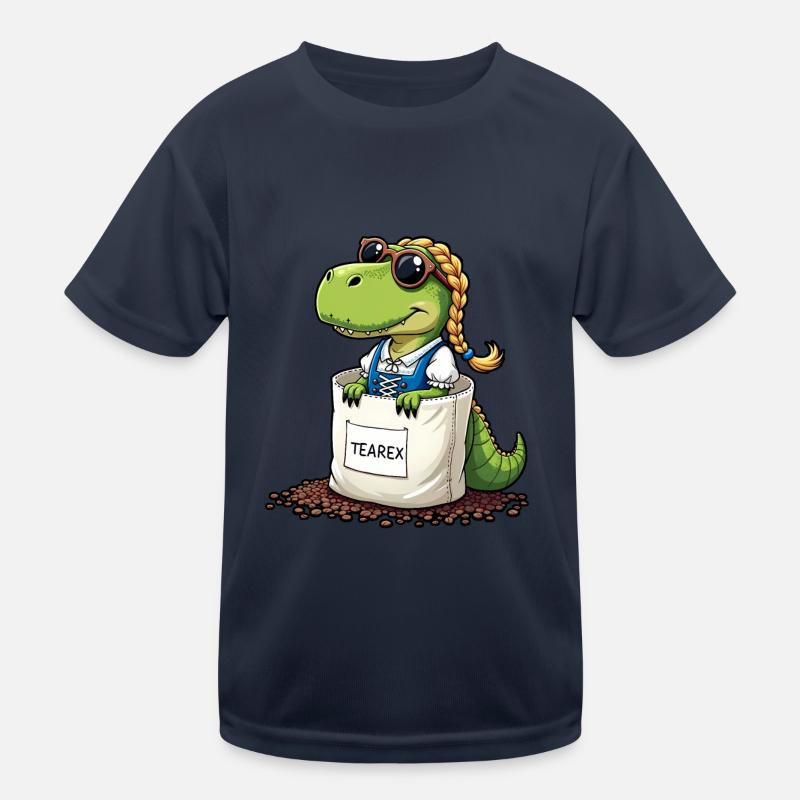 Tea Rex Dinosaurier traditionellen Dir Tee Kinder Funktions-T-Shirt