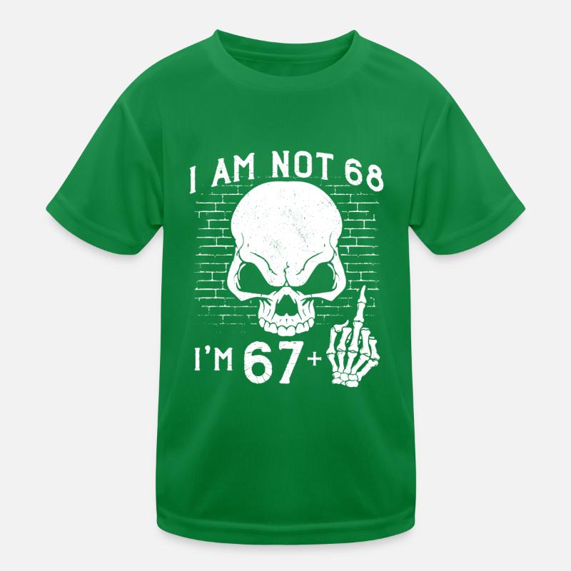 I Am 67 Plus Middle Finger - 68th Birthday Kids Functional T-Shirt
