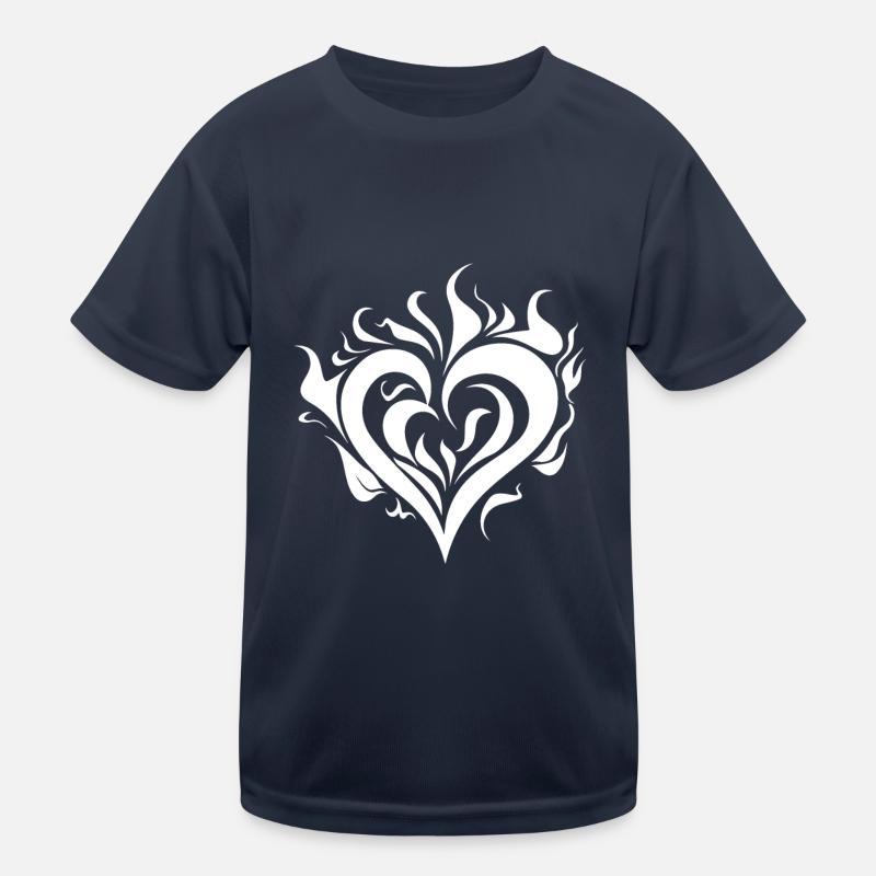 Herz Feuer Kinder Funktions-T-Shirt