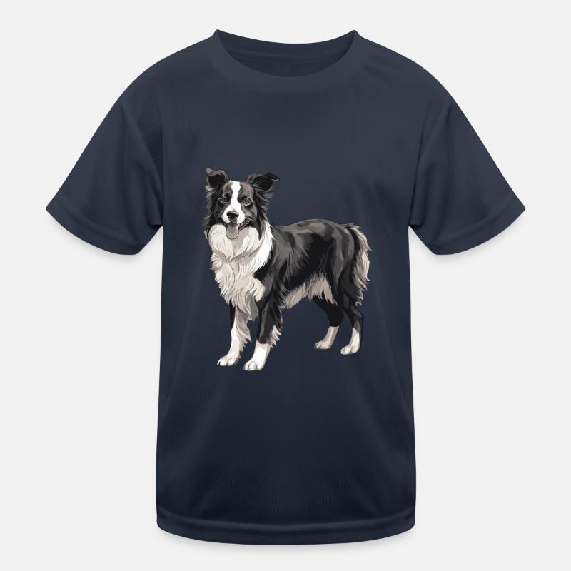 Border Collie Dog Kids Functional T-Shirt