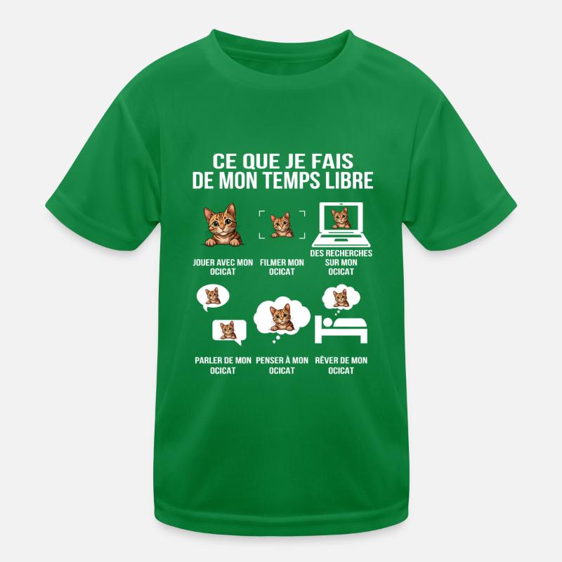 Ce que je fais de mon temps libre Ocicat T-shirt sport Enfant