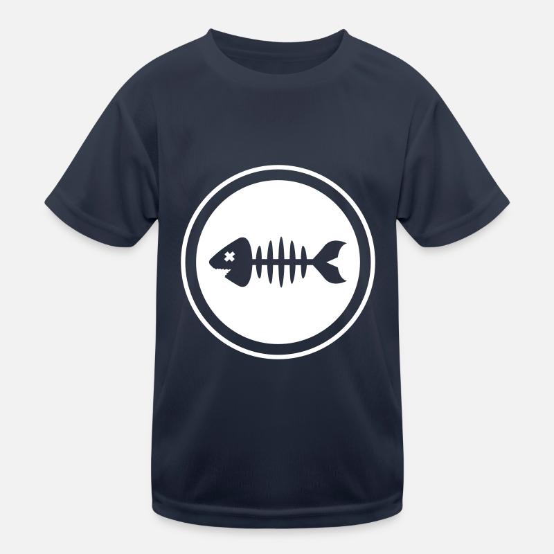 Fish Symbol Bone Bones Kids Functional T-Shirt