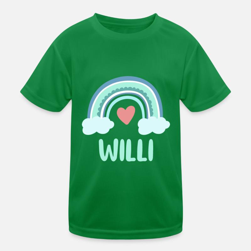 Willi Name Rainbow Baby Kids Functional T-Shirt
