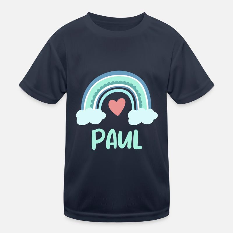 Paul Name Regenbogen Baby Kinder Funktions-T-Shirt