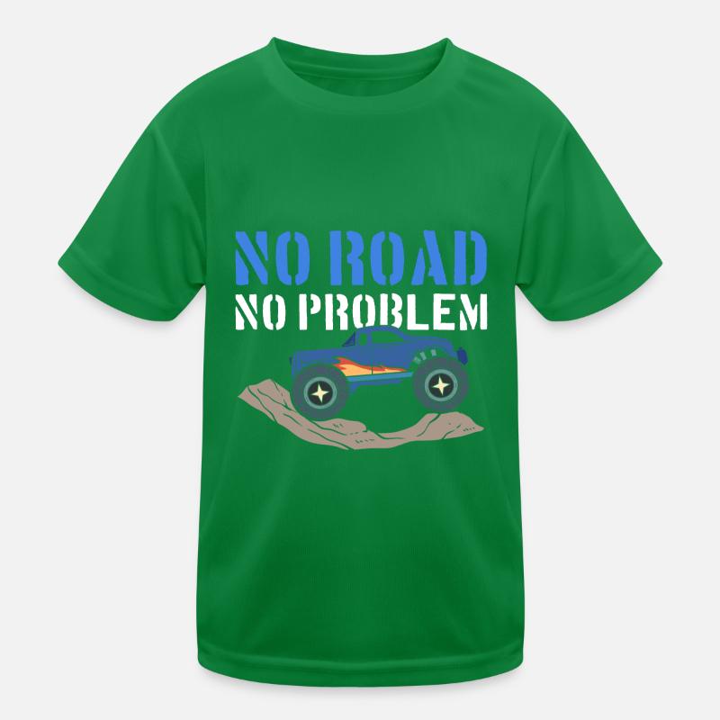 No Road No Problem Rennfahrer Kinder Funktions-T-Shirt