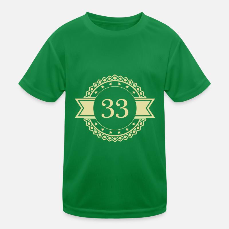33 Emblème numérique T-shirt sport Enfant