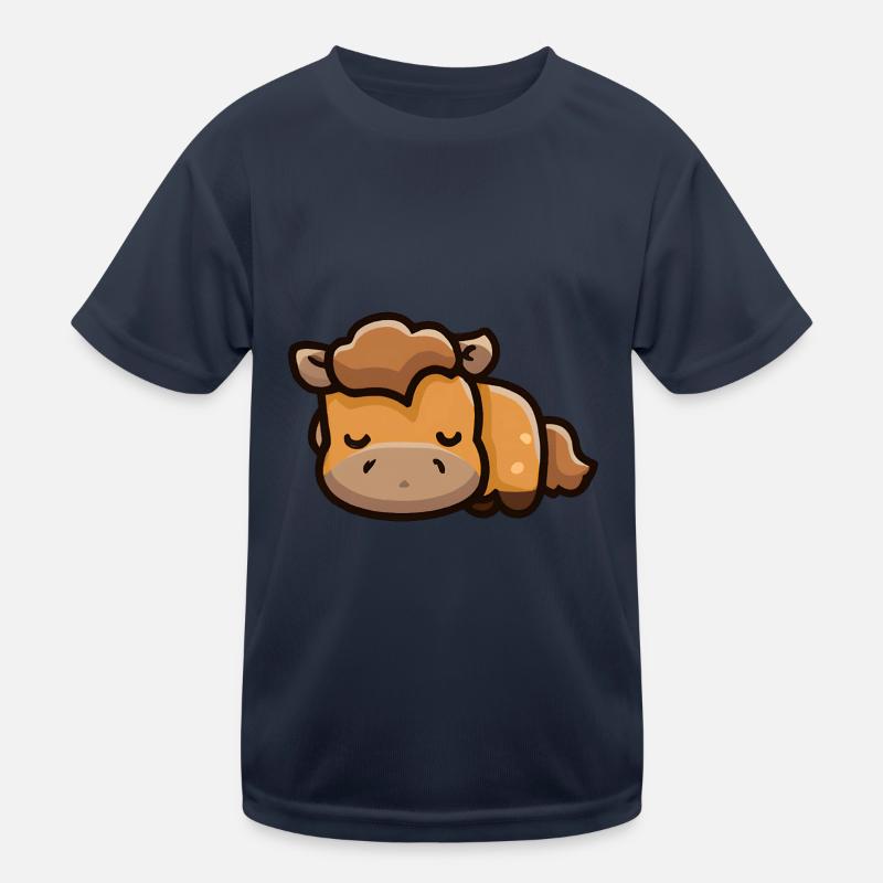 Süßes Pferd schläft Kinder Funktions-T-Shirt