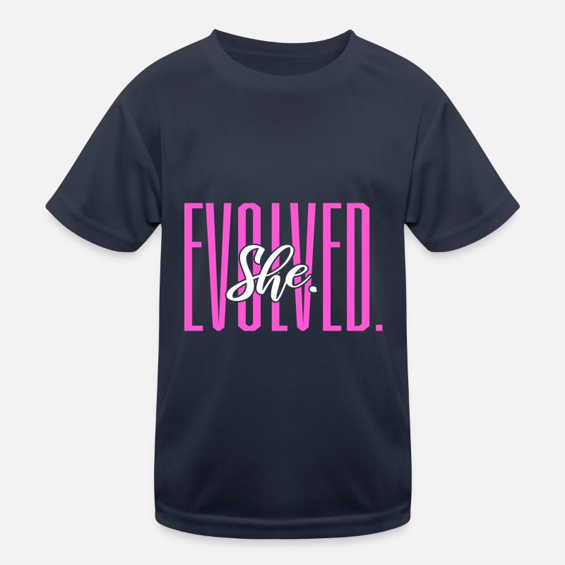 She Evolved Feminist Kinder Funktions-T-Shirt