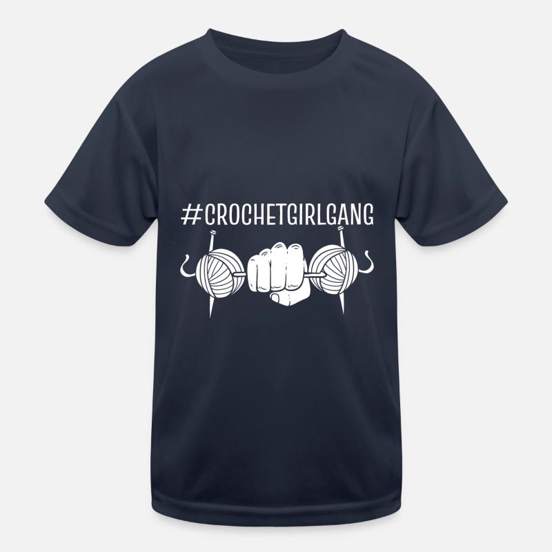 Häkelmädchen Stricker Kinder Funktions-T-Shirt