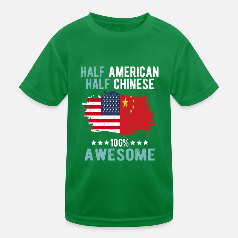 Halb Amerikaner Halb Chinese Kinder Funktions-T-Shirt