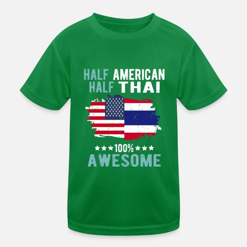Half American Half Thai Kids Functional T-Shirt