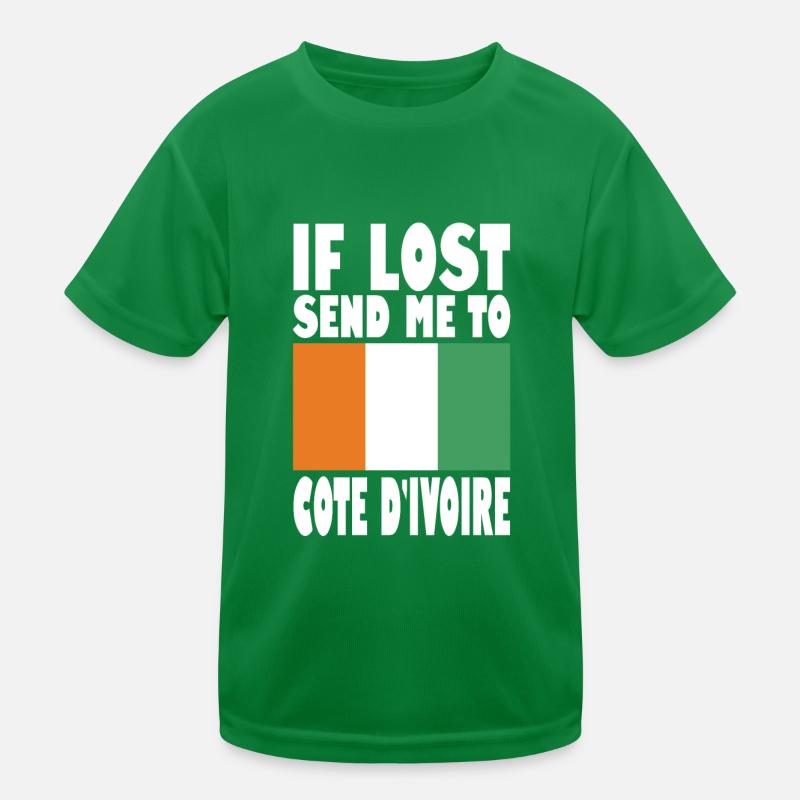 Cote Dívoire Flag Saying Kids Functional T-Shirt