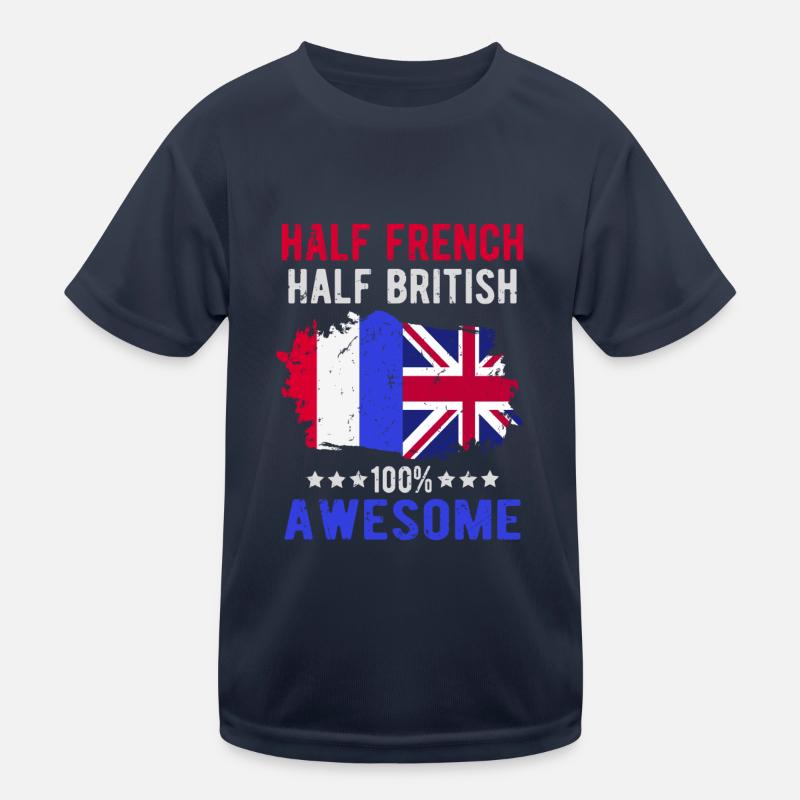 Half French Half British Kids Functional T-Shirt