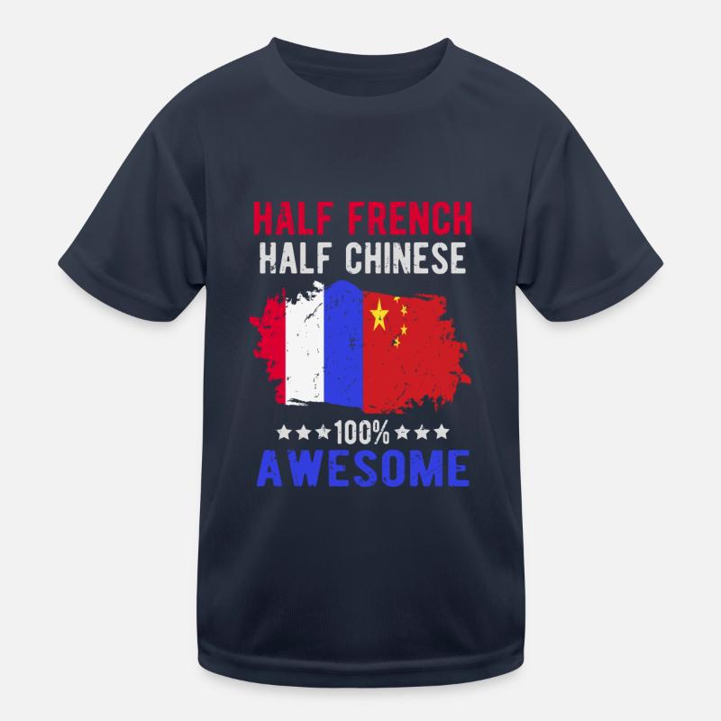 Half French Half Chinese Kids Functional T-Shirt