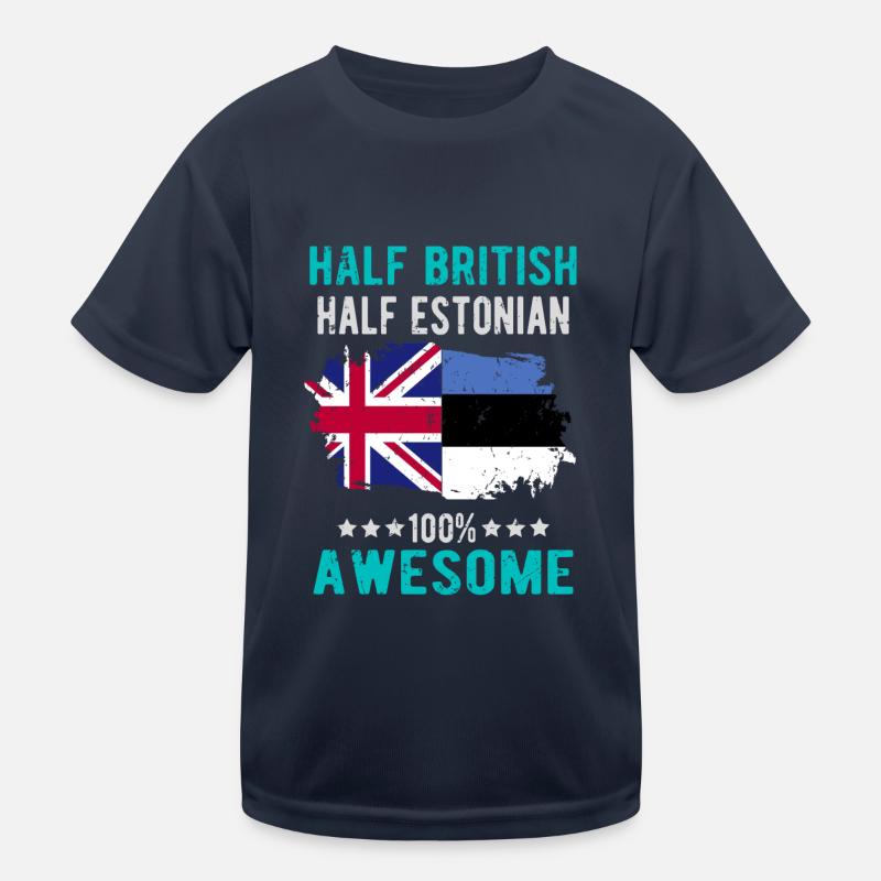 Half British Half Estonian Kids Functional T-Shirt