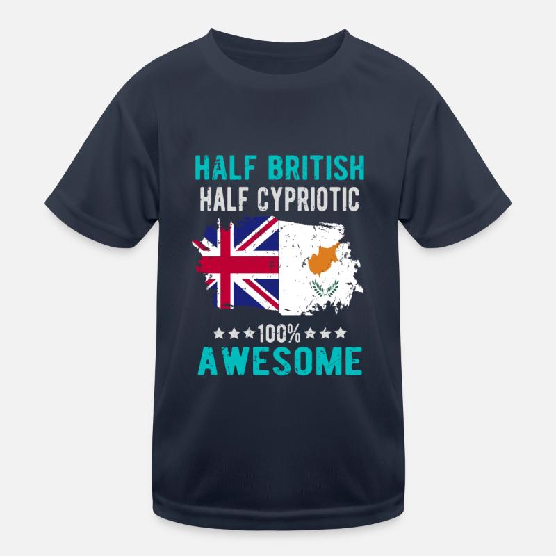 Halb Brite Halb Zyprer Kinder Funktions-T-Shirt