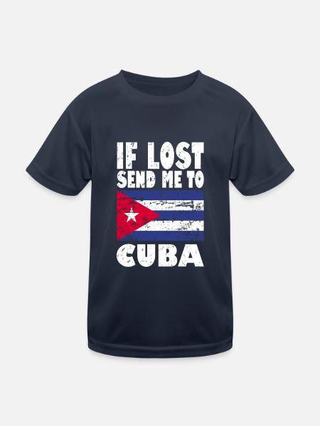 Drapeau de Cuba - T-shirt sport Enfant - bleu marine - Devant