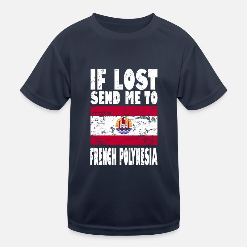 French Polynesia Flag Saying Kids Functional T-Shirt