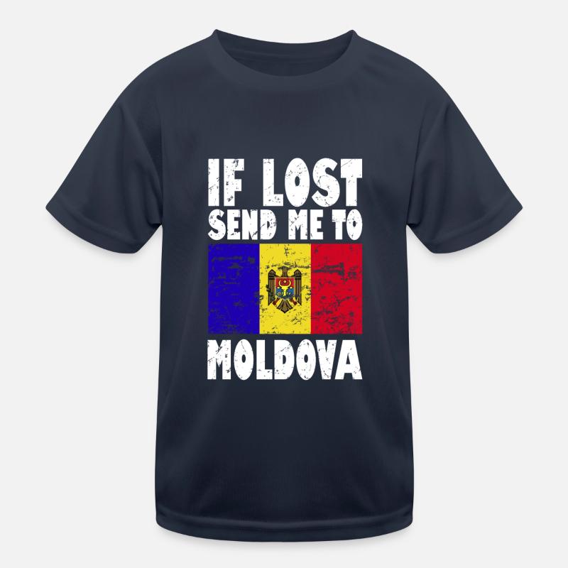 Slogan du drapeau de la Moldavie T-shirt sport Enfant