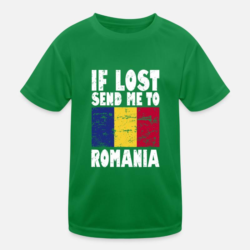 Slogan du drapeau roumain T-shirt sport Enfant
