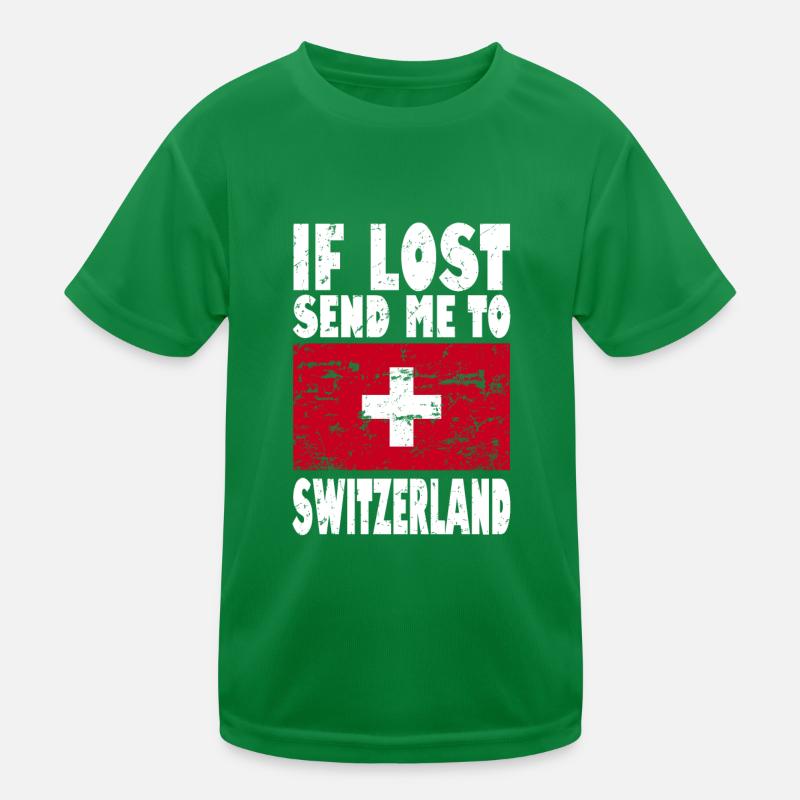 Schweiz Flagge Spruch Kinder Funktions-T-Shirt