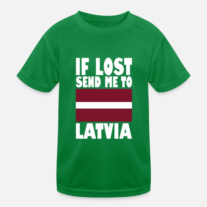 Latvia Flag Slogan Kids Functional T-Shirt