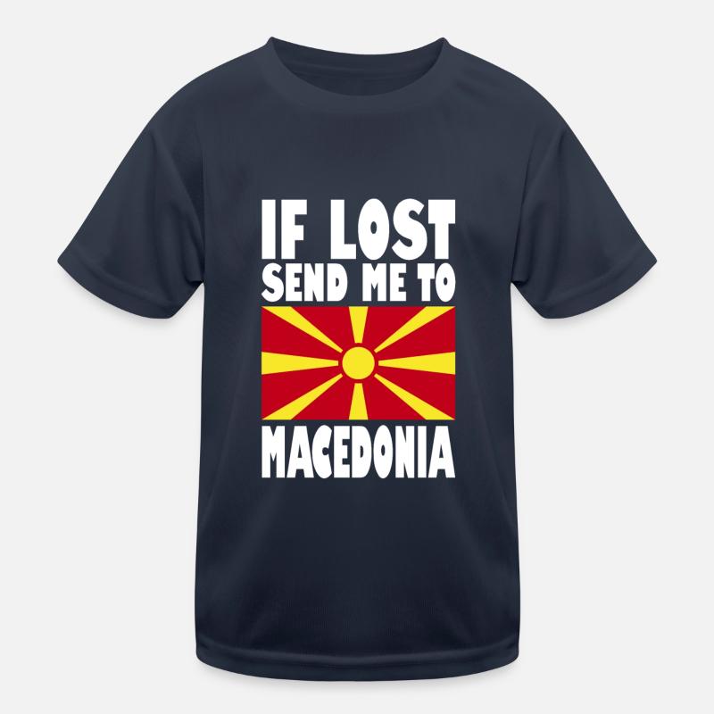 Slogan du drapeau de la Macédoine T-shirt sport Enfant