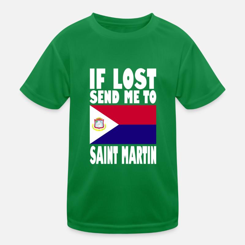 St. Martin Flag Saying Kids Functional T-Shirt