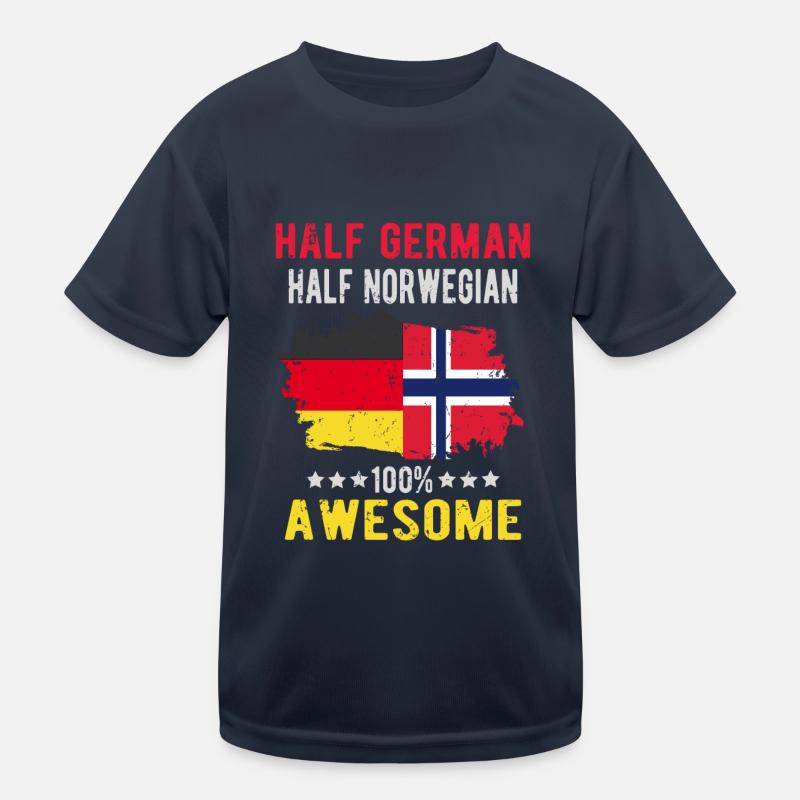Half German half Norwegian Kids Functional T-Shirt