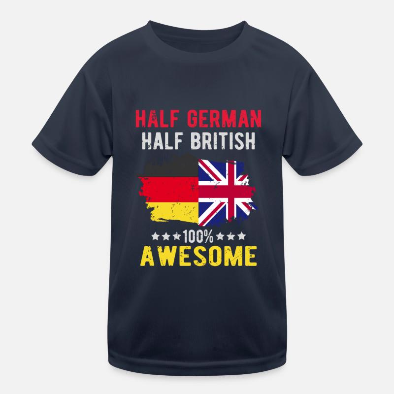 Half German Half British Kids Functional T-Shirt