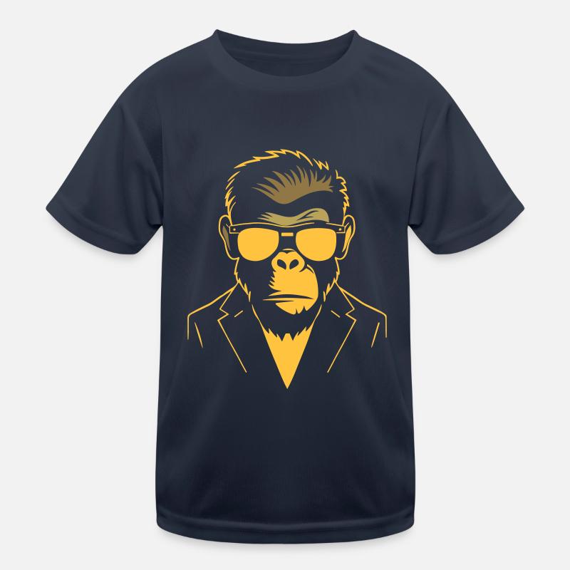 Cheeky Monkey Wearing Sunglasses Kids Functional T-Shirt