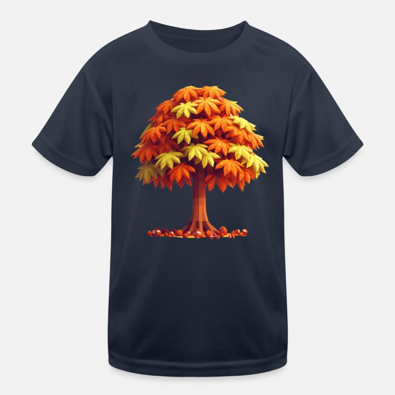 Autumn Splendour: Polygon Chestnut Tree Kids Functional T-Shirt