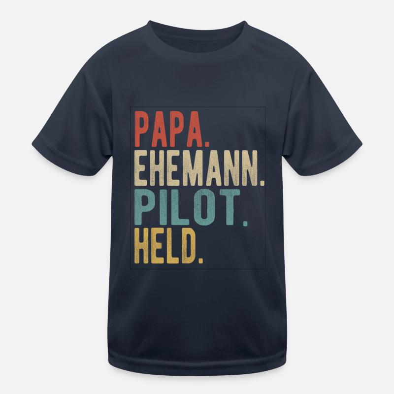 Pilot Papa Ehemann Held Kinder Funktions-T-Shirt