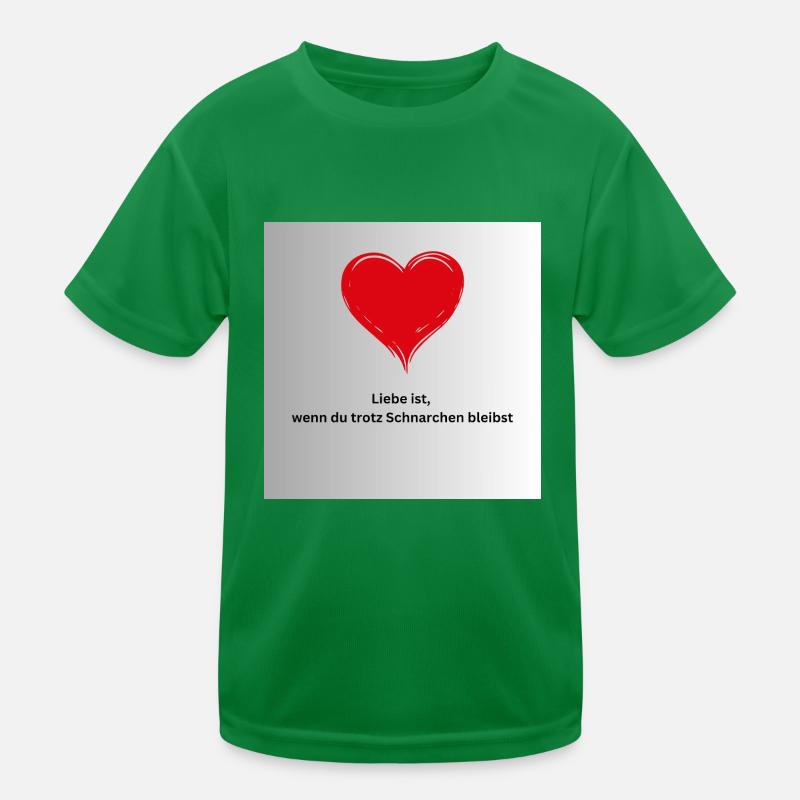Liebe-Schnarchen Kinder Funktions-T-Shirt
