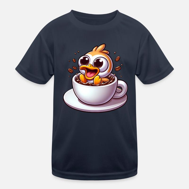 Vogelküken Kaffeetrinker Koffeinschock Kinder Funktions-T-Shirt
