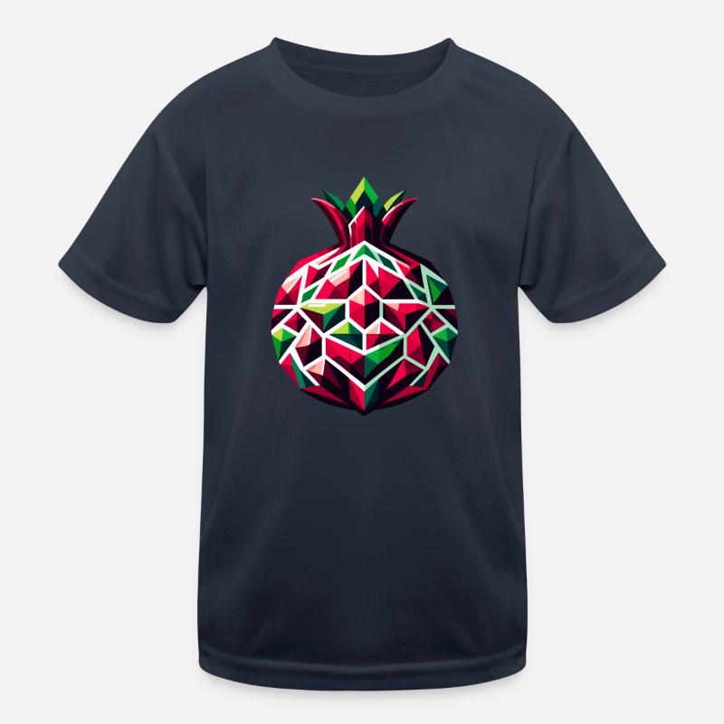 Abstract Geometric Pomegranate - Color Design Kids Functional T-Shirt