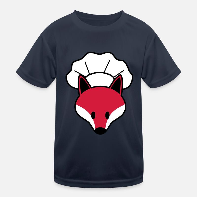 Fox as a chef with a chef's hat Kids Functional T-Shirt