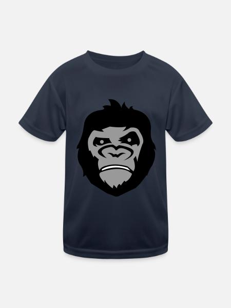 Gorilla Face - Kids Functional T-Shirt - navy - Front