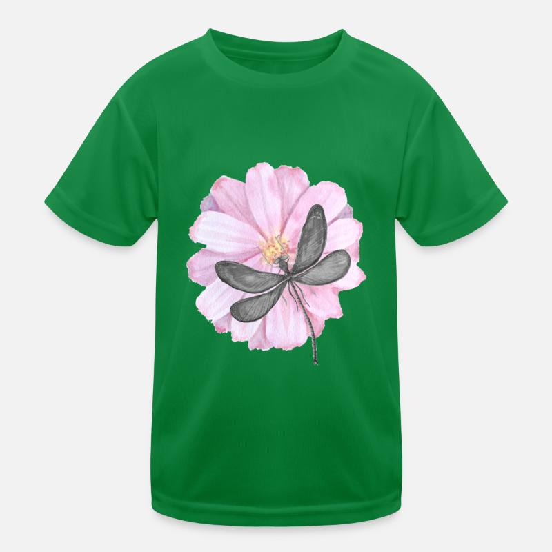 Libellule avec une fleur rose tendre T-shirt sport Enfant
