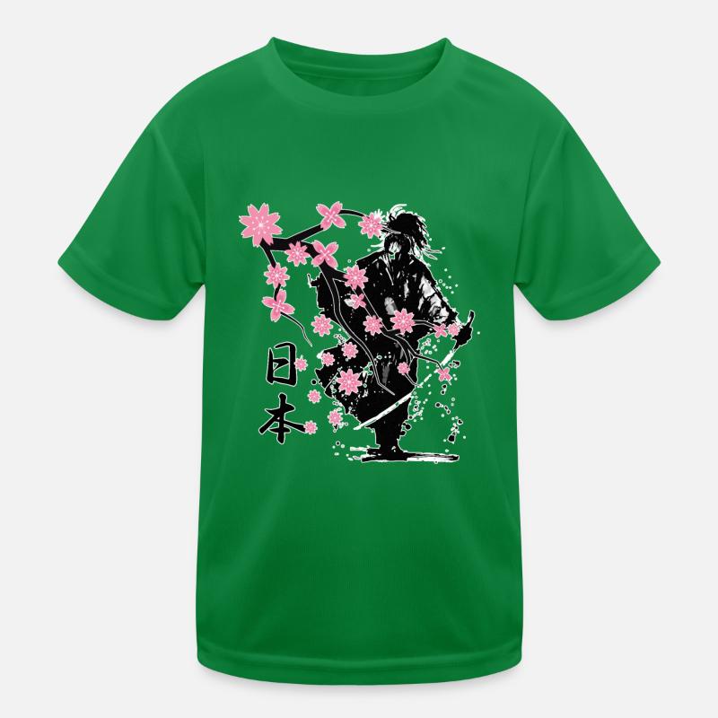 samurai warrior sakura flower style Kids Functional T-Shirt