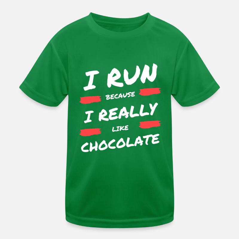 Je cours parce que j’aime beaucoup le chocolat T-shirt sport Enfant